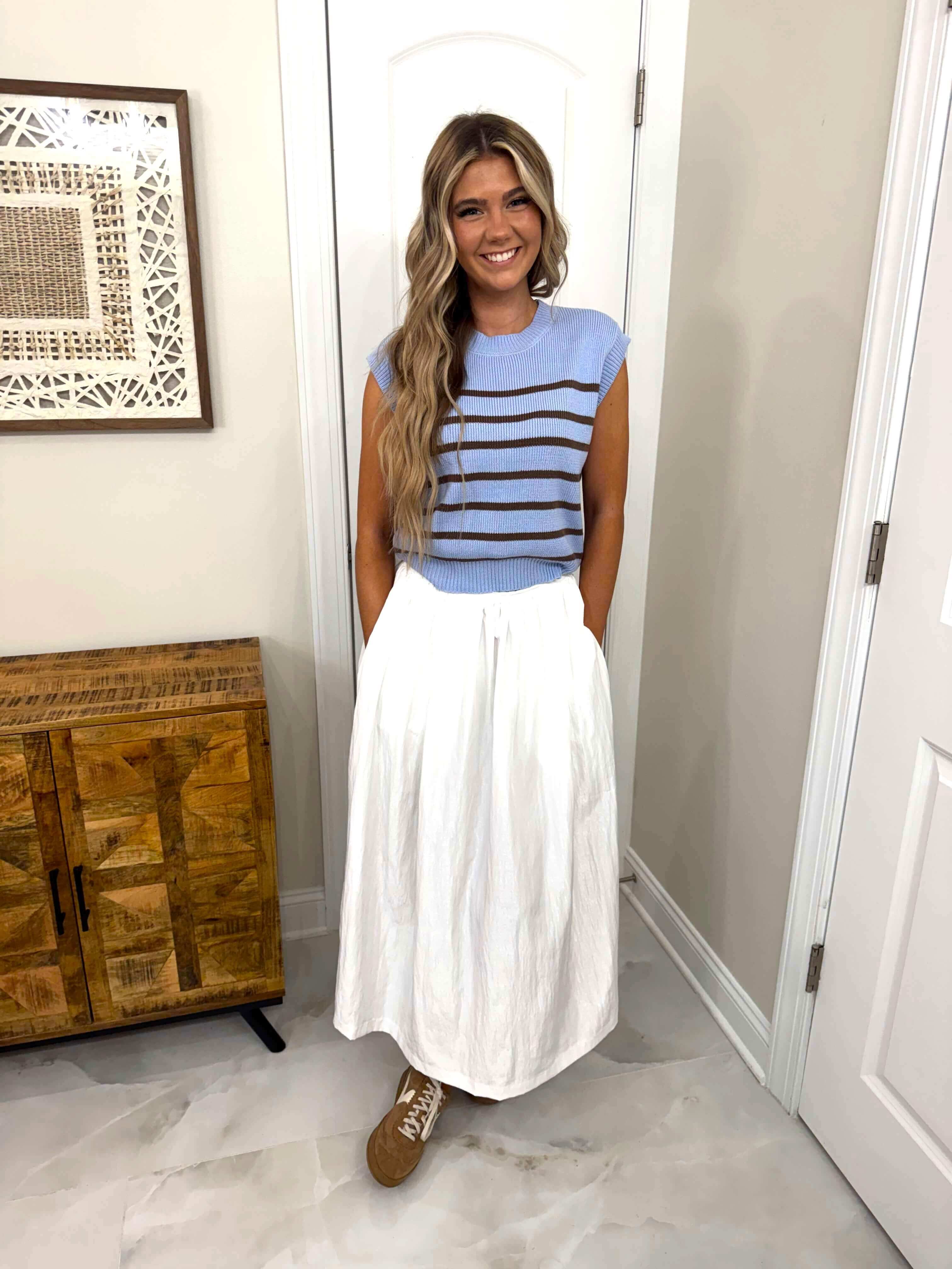 Claudia White A-Line Skirt