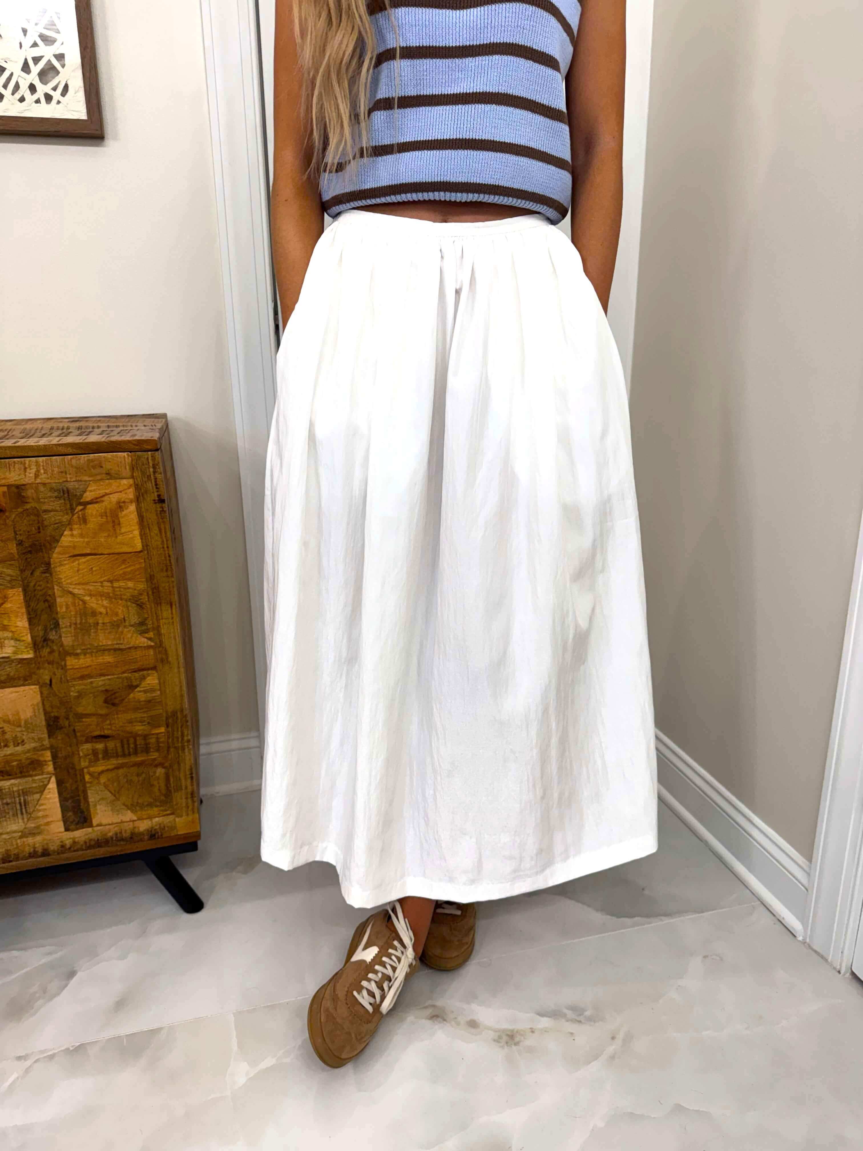 Claudia White A-Line Skirt