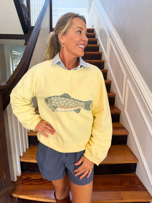 Brea Yellow Fish Sweater